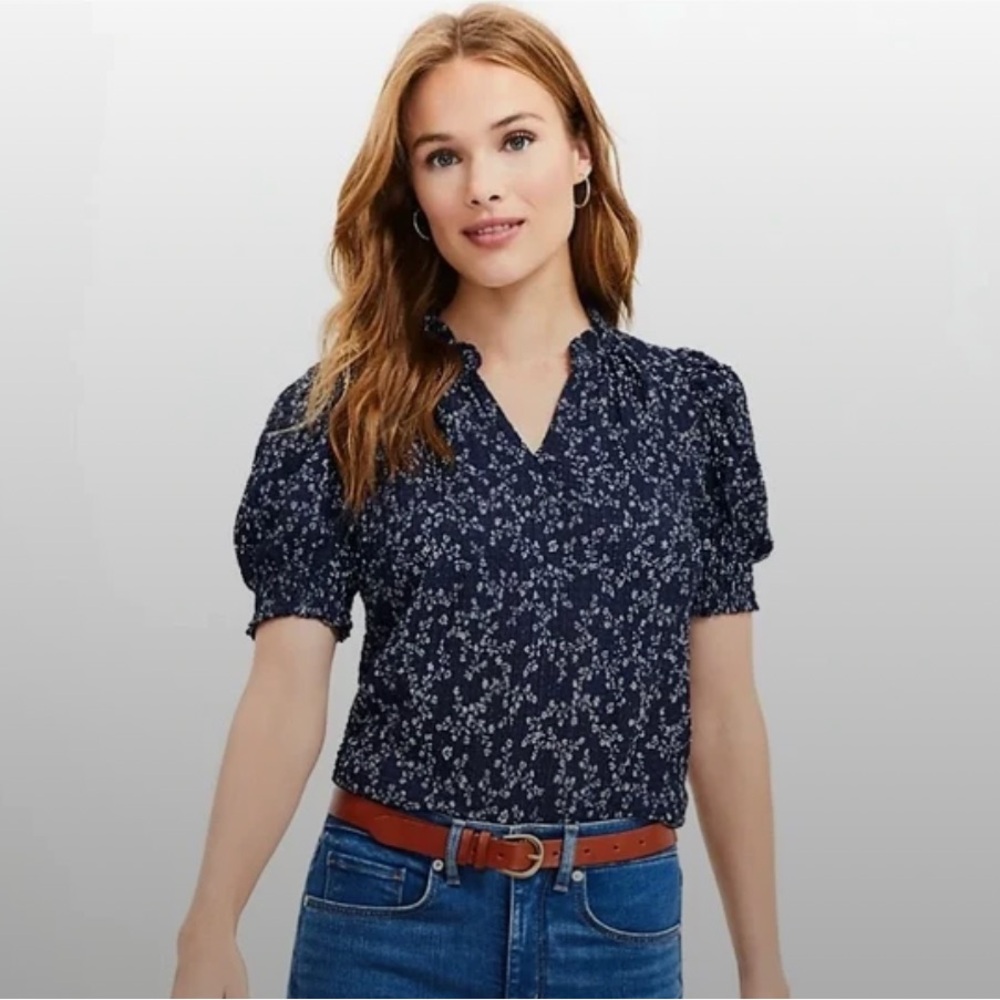 Loft Floral Navy Top
